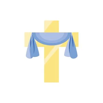 Catholic cross, flat style icon 스톡 일러스트