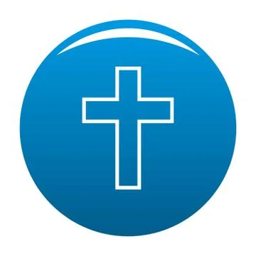Catholic cross icon blue vector イラスト素材