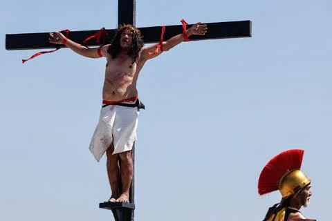 Catholic devotees mark Good Friday in the Philippines, San Fernando - 03 Apr 202 Stock Photos