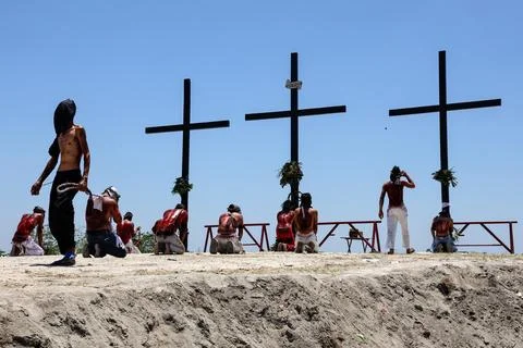Catholic devotees mark Good Friday in the Philippines, San Fernando - 03 Apr 202 Stock Photos