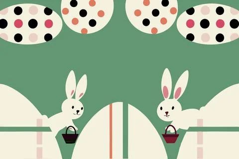 Catholic easter poster decoration: eggs and bunny ears Stock Illustration
