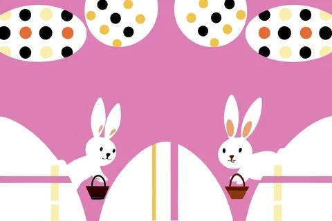 Catholic easter poster decoration: eggs and bunny ears Stock Illustration