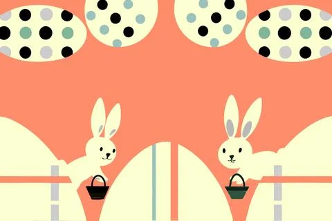 Catholic easter poster decoration: eggs and bunny ears Stock Illustration