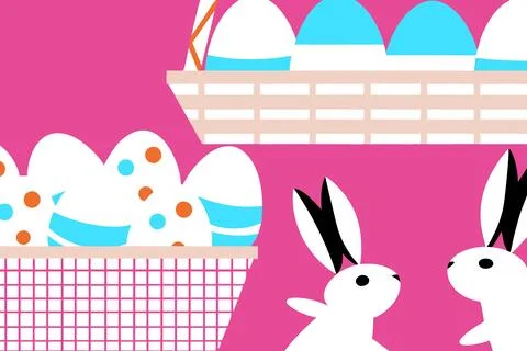 Catholic easter poster decoration: eggs and bunny ears Stock Illustration