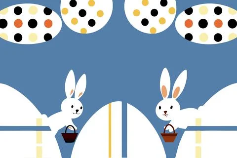 Catholic easter poster decoration: eggs and bunny ears Stock Illustration