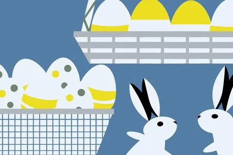 Catholic easter poster decoration: eggs and bunny ears Stock Illustration