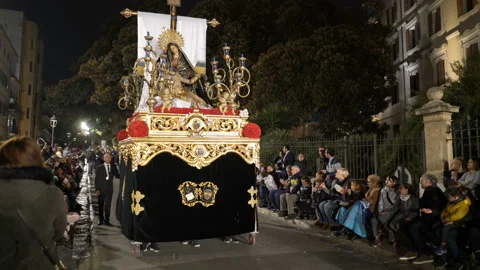 Catholic easter week Parade in Spain Stock Footage 121177654
