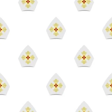 Catholic hat pattern flat Stock Illustration
