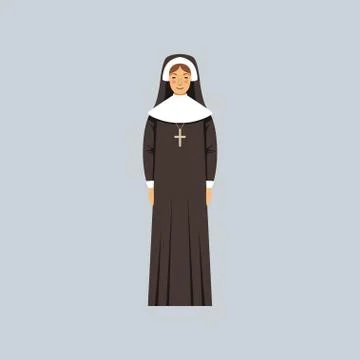 Catholic nun, representative of religious confession vector Illustration Stock Illustration