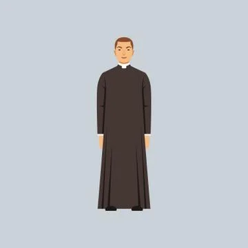 Catholic priest or pastor, representative of religious confession vector Stock Illustration