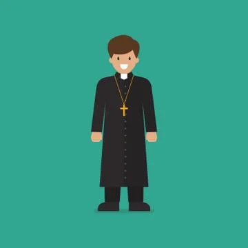 Catholic priest vector illustration Stock Illustration