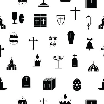 Catholic seamless pattern background icon. Stock Illustration
