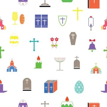 Catholic seamless pattern background icon. Stock Illustration