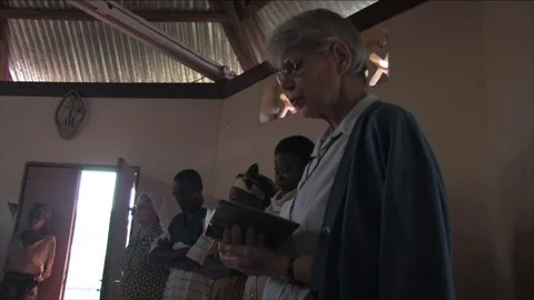 Catholic sisters in a chapel Stock Footage 81053769