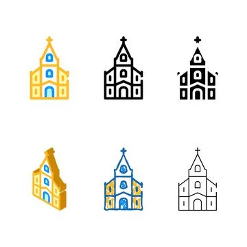Catholic temple color icon vector color designs Ilustración de archivo