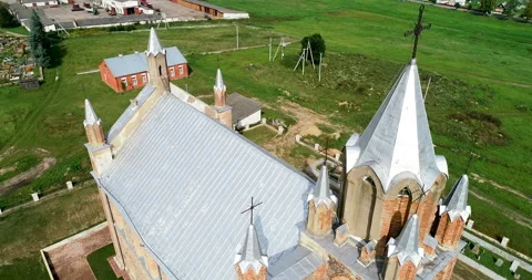 Catholic temple from a height Stock-Footage 95672630