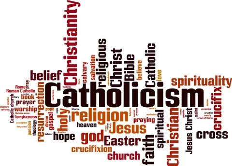 Catholicism word cloud Stock Illustration