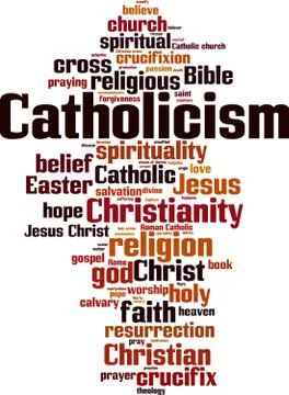 Catholicism word cloud Stock Illustration