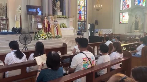 Catholics in Philippines mourn passing of Pope Francis, PHILIPPINES, PH - 21 Apr Stock Footage 307205931
