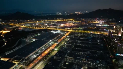 CATL factory night view2 Stock Footage 232746348