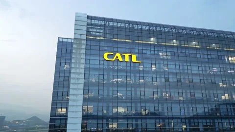CATL LOGO on office building Stock Footage 232747216