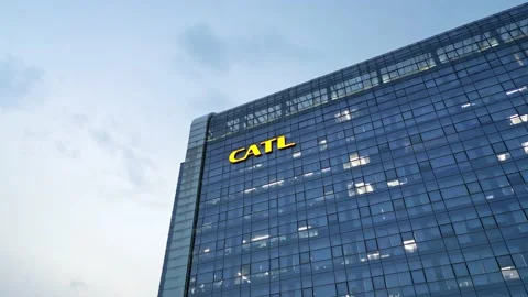 CATL LOGO on office building2 Stock Footage 232747669