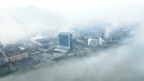 CATL office building under clouds3 Stock Footage 232750706