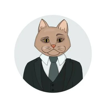 Catman portrait Stock Illustration