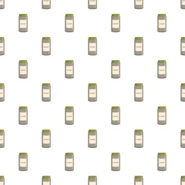 Catnip jars seamless pattern illustration for pets Stock Illustration