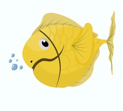 Catoon yellow fish Illustrazione stock