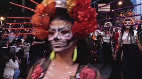Catrinas Parade Celebration Stock Footage 118852615