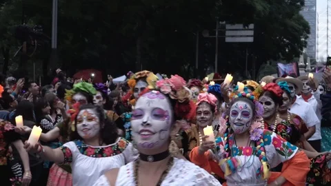 Catrinas Parade Celebration Stock Footage 118852681