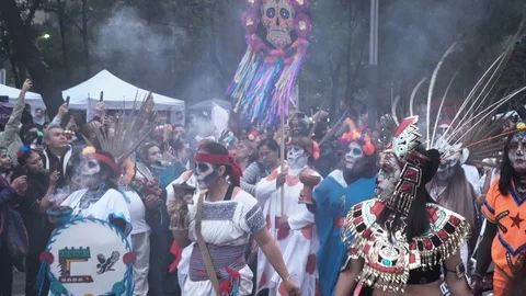 Catrinas Parade Celebration Stock Footage 118852844