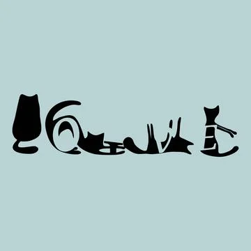 Cats are playing Stock Illustration