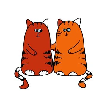Cats are red Stock Illustration
