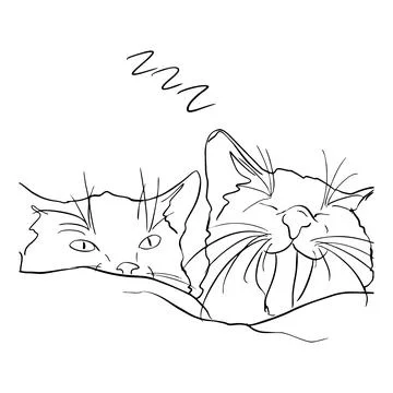Cats are sleeping Stock Illustration