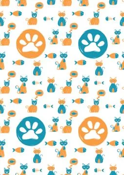 Cats background design 스톡 일러스트