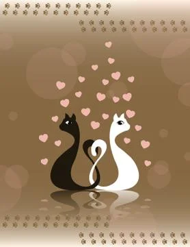 Cats card Stock Illustration