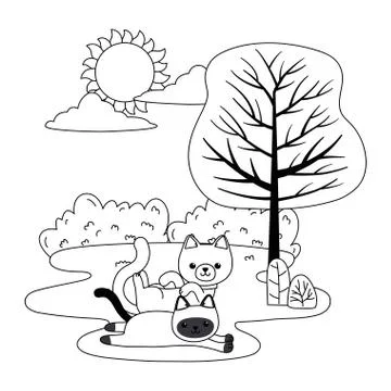 Cats cartoons design vector illustrator Stock Illustration