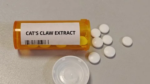 CAT'S CLAW EXTRACT herbal botanical supplement for immune health and seasonal Vídeos de archivo 346727827