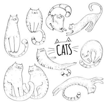 Cats collection Stock Illustration