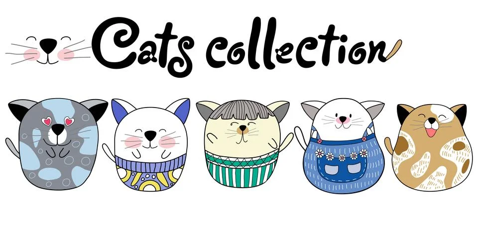 Cats collection2 Illustrazione stock