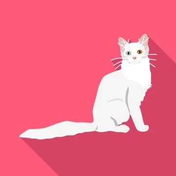 Cats of different breeds with long shadow Stock Illustration
