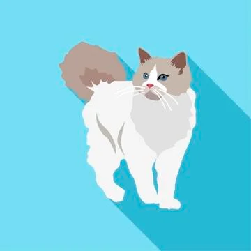 Cats of different breeds with long shadow Stock Illustration