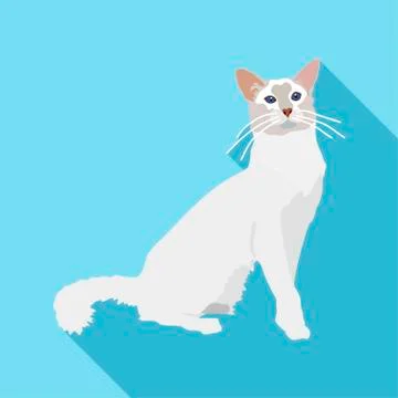 Cats of different breeds with long shadow Stock Illustration
