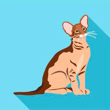 Cats of different breeds with long shadow Stock Illustration