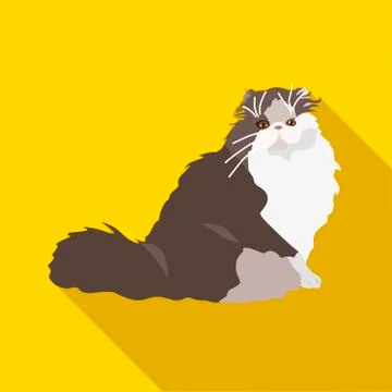 Cats of different breeds with long shadow Stock Illustration
