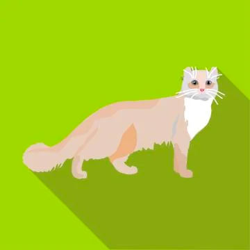 Cats of different breeds with long shadow Stock Illustration
