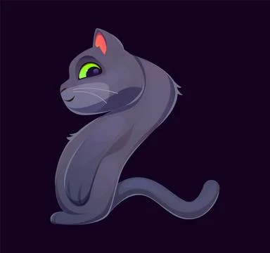Cats font number 2, kitten pet cartoon typeface Stock Illustration