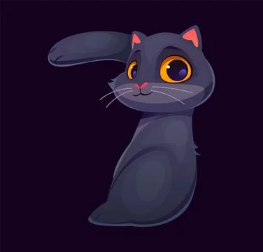 Cats font number 7, cartoon funny kitten pet type Stock Illustration
